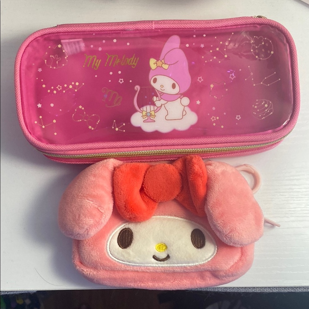 My Melody Pencil Case and Plush Bag